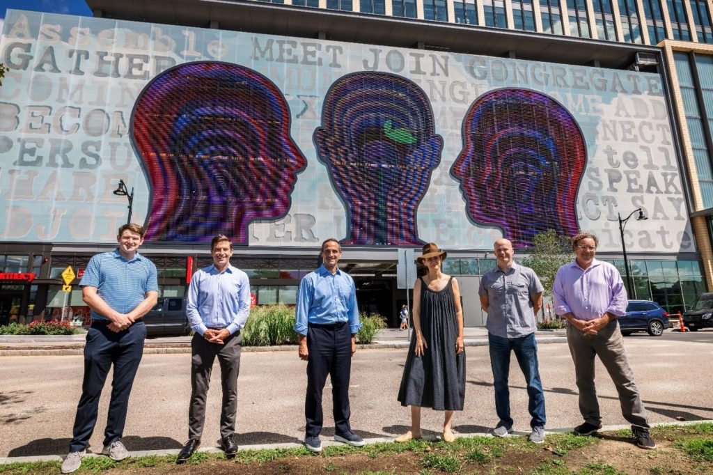 Members of the Somerville, MA government, Federal Realty Team and Artists for Humanity team at the unveiling.